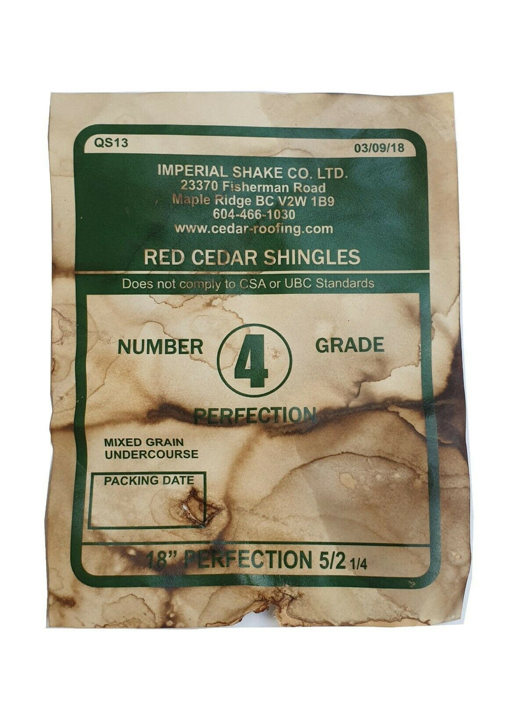 Western Red Cedar Shingles – Untreated