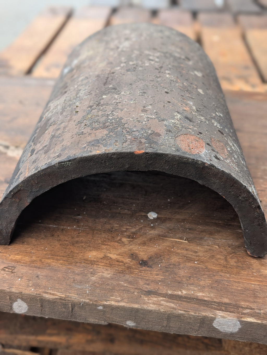 Clay Smut Half-Round Ridge Tile – Reclaimed Roof Ridge